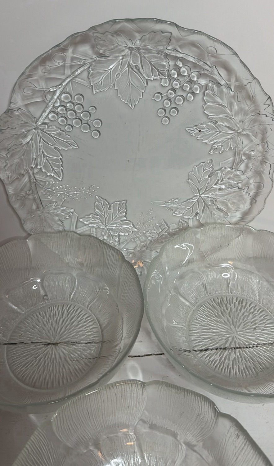 Vintage Clear Glass Plate and Bowls - image 2 of 3