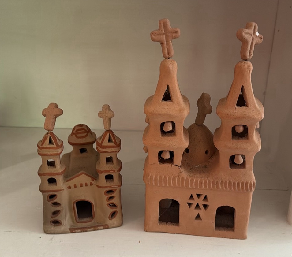 Terra Cotta Folk Art - Lot of Church/Buildings -  Probably Mexican - image 1 of 3