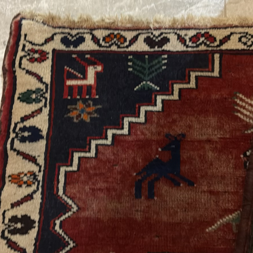 Iranian Area Rug with Geometric and Animal Motifs - image 9 of 11