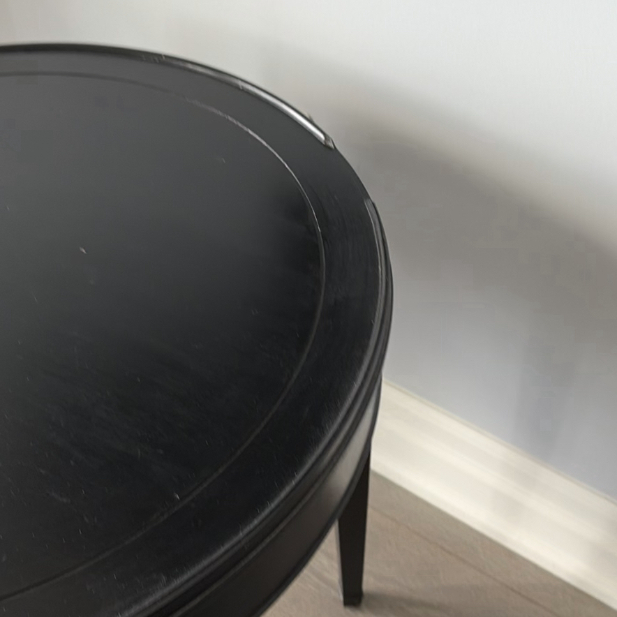 Black Round Accent Table with Drawer - image 7 of 9