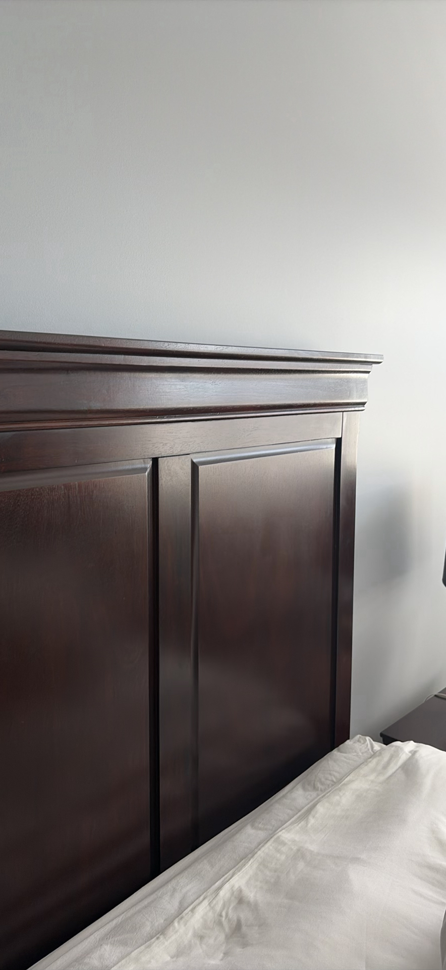 Dark Wood Queen Bed Frame with Mattress/Boxspring - image 4 of 12