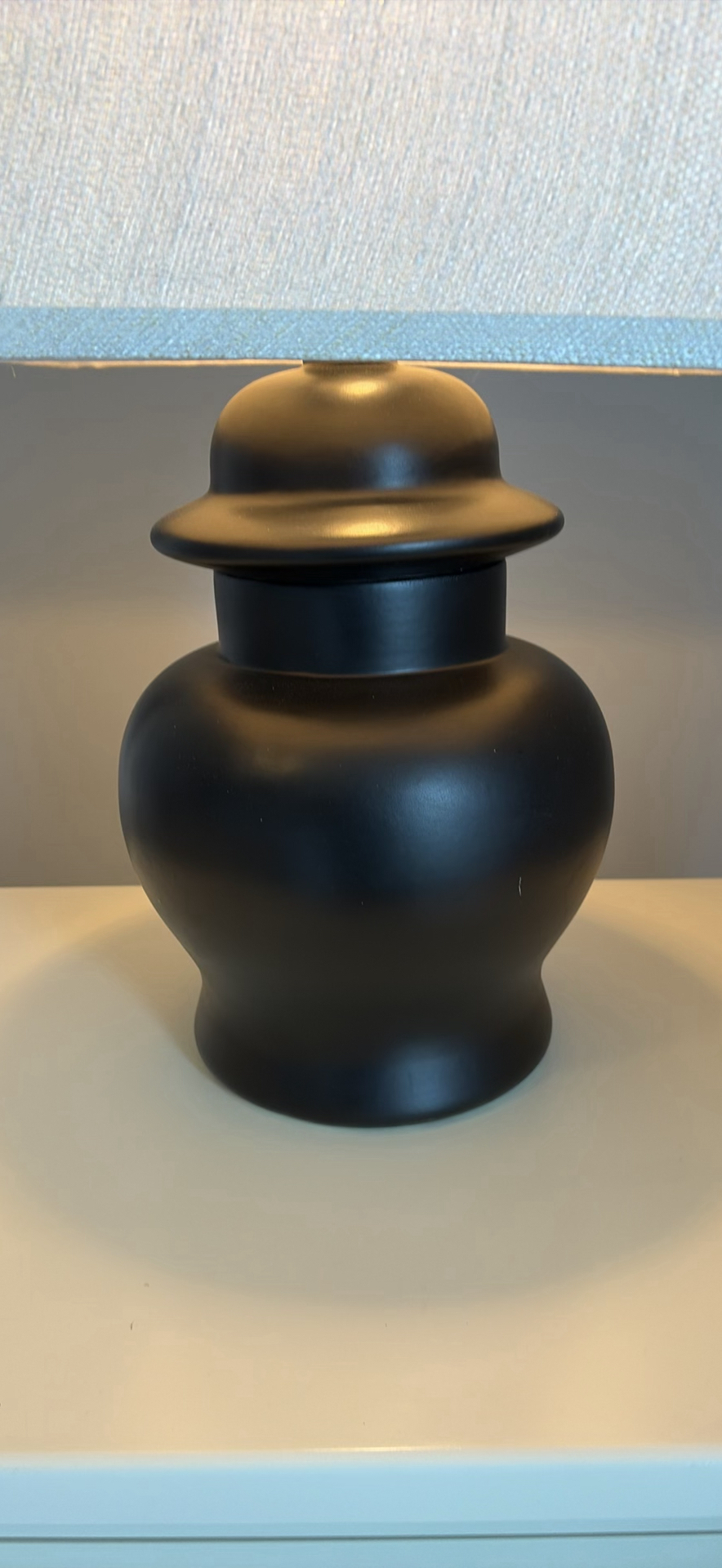 Two Black Table Lamps with White Fabric Shade - image 3 of 10