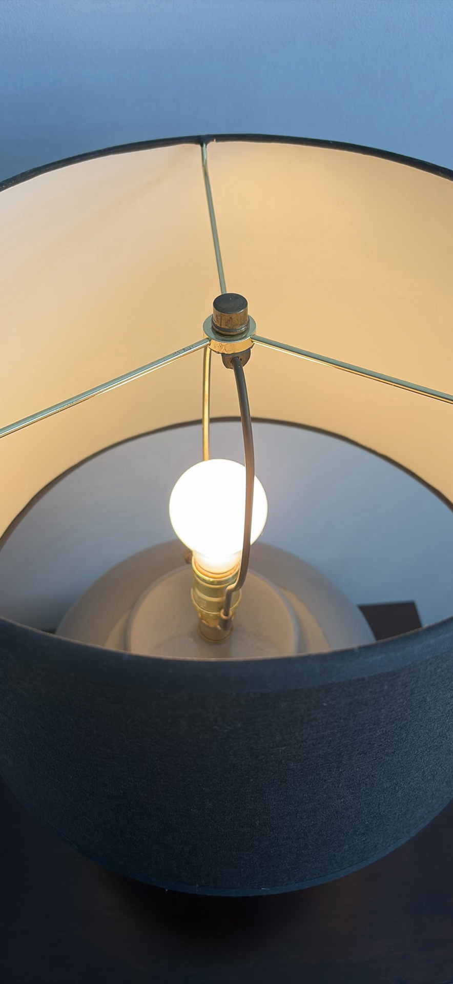 Two Table Lamps with Black Drum Shades - image 9 of 11