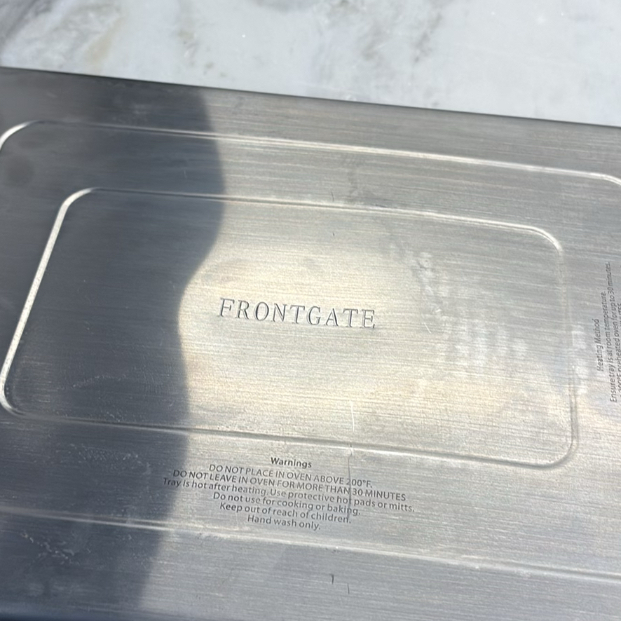 Ceramic Serving Tray and Stainless Steel Warming/Cooling Tray - image 8 of 11