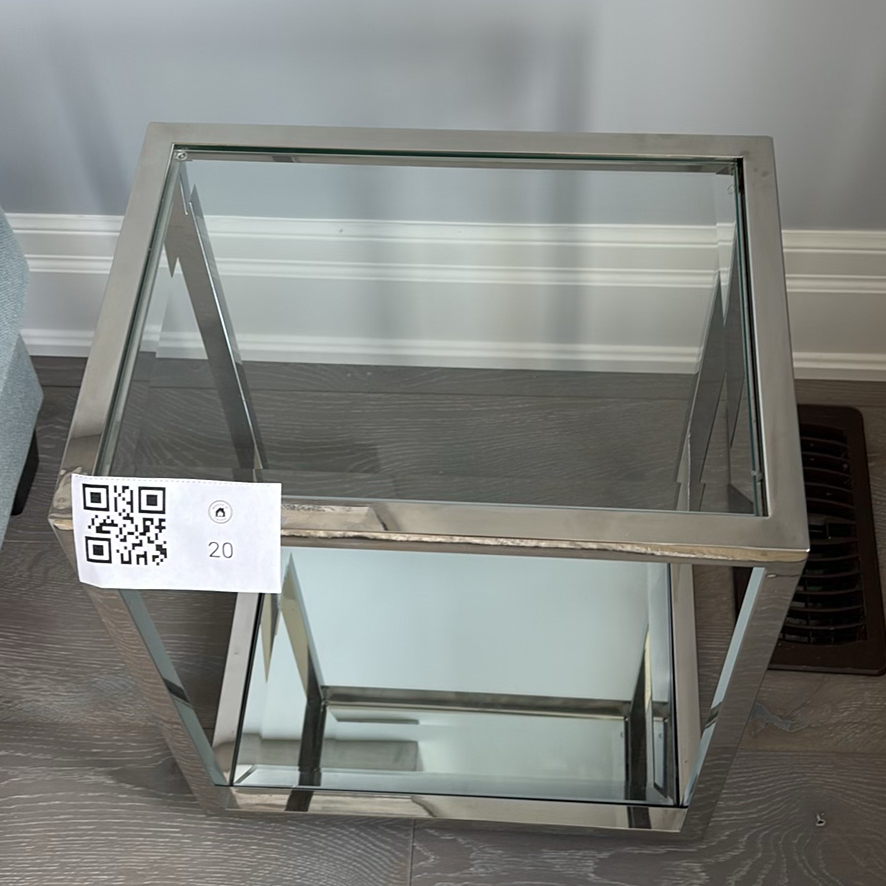 Two Glass and Chrome Accent Tables - image 2 of 8