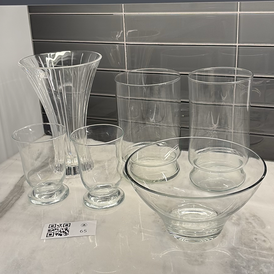Assorted Clear Glass Vases & More - image 1 of 12