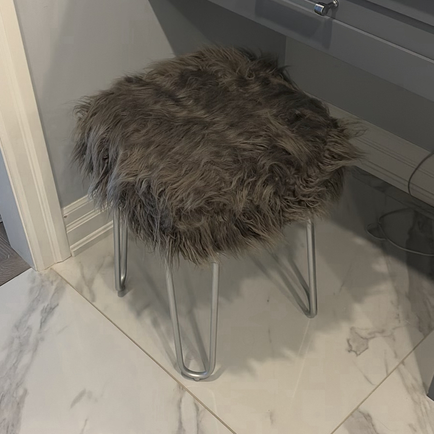 Faux Fur Vanity Stool - image 1 of 5