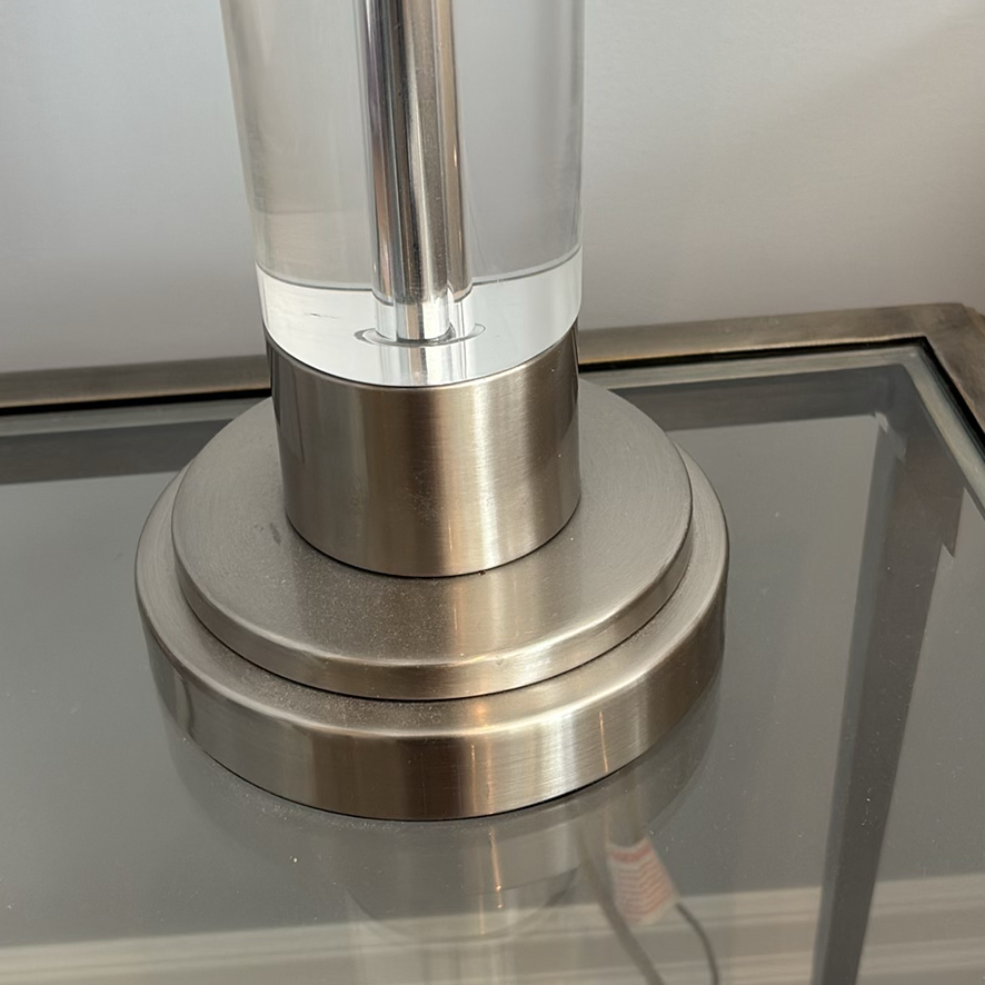 Two Modern Table Lamps with Navy Shade - image 3 of 9