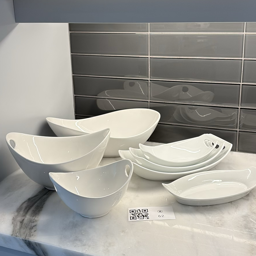 DANSK and PC White Ceramic Serving Bowls and Platters Set - image 1 of 15