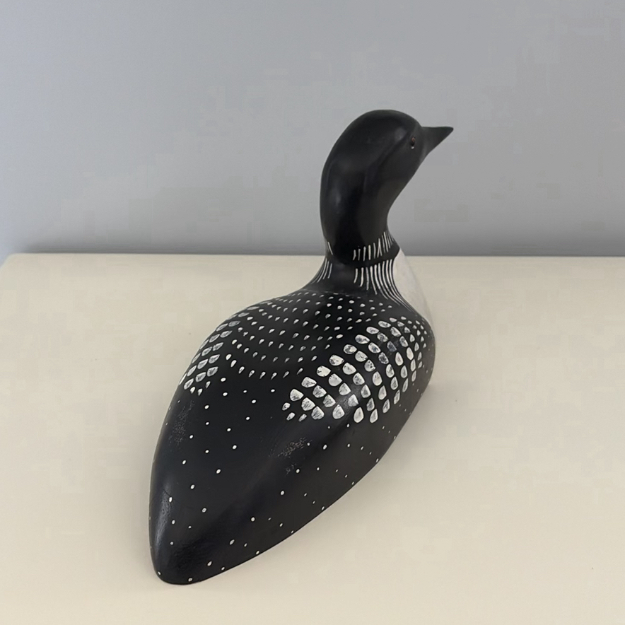 Handcrafted Loon Bird Decoy Sculpture - image 4 of 7