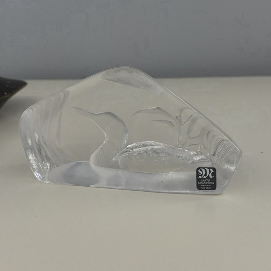 Hand-Carved Loon by RON SADLER & MATS JONASSON Crystal Sculpture - image 9 of 14