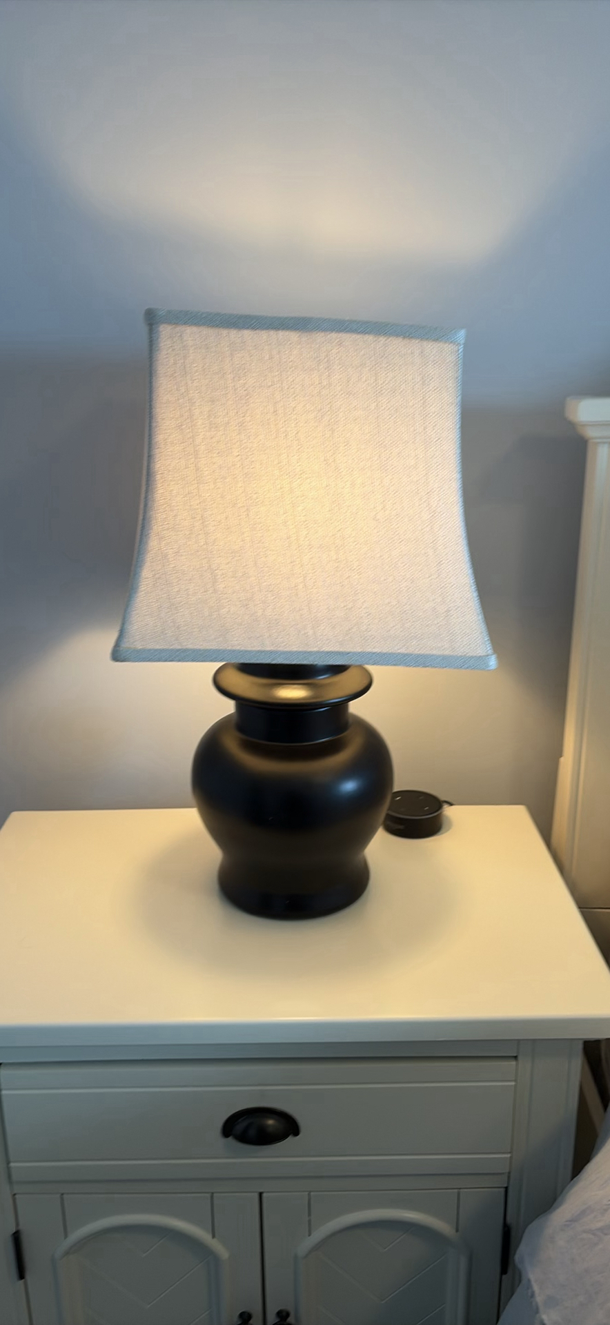 Two Black Table Lamps with White Fabric Shade - image 6 of 10