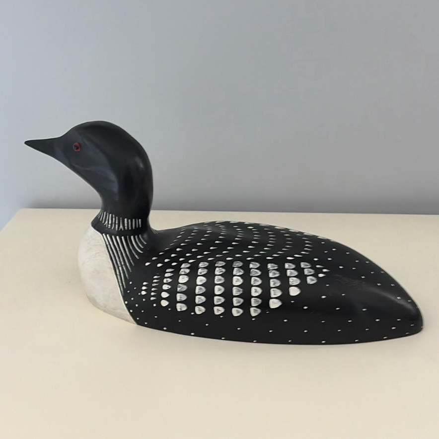 Handcrafted Loon Bird Decoy Sculpture - image 3 of 7