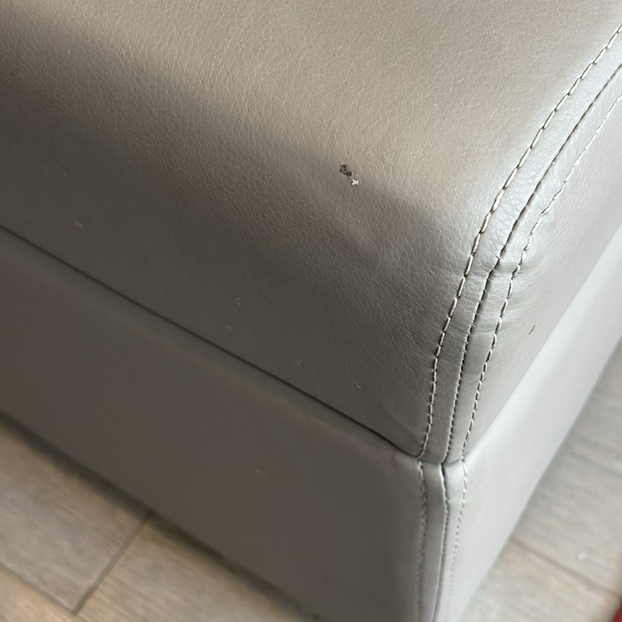 Two Vinyl Storage Ottomans - image 6 of 8