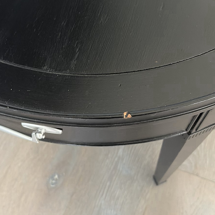 Black Round Accent Table with Drawer - image 4 of 9