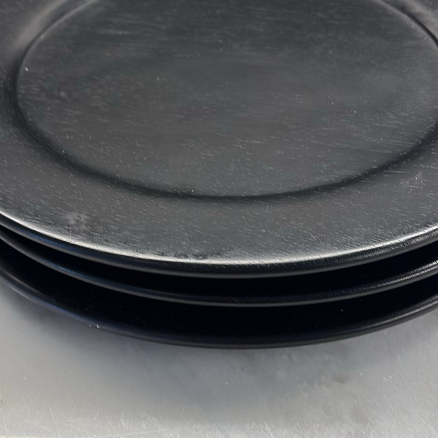 Set of 8 Black Round Wooden Chargers - image 6 of 8