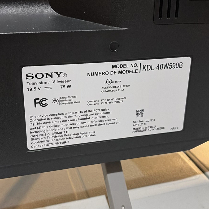 40” Sony BRAVIA Flat Screen Television - image 7 of 9