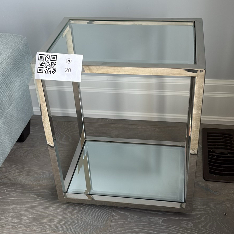 Two Glass and Chrome Accent Tables - image 1 of 8