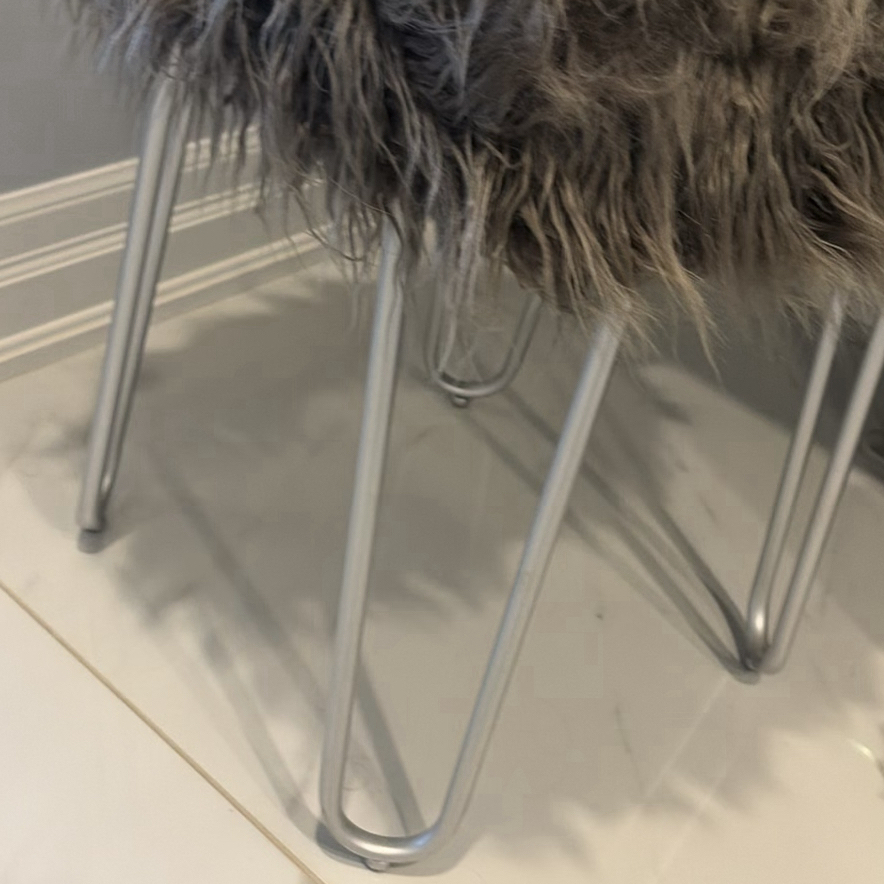 Faux Fur Vanity Stool - image 2 of 5