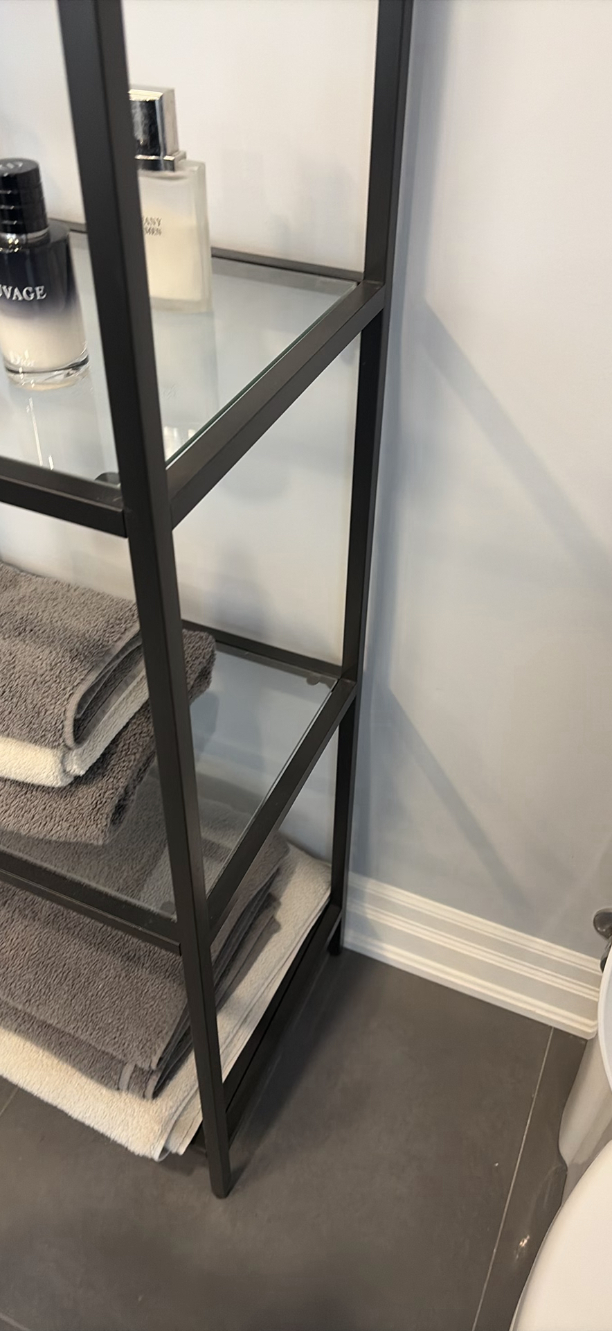 Black Metal and Glass Shelving Unit - image 6 of 9