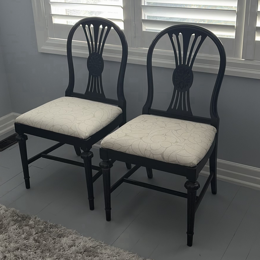 2 Black Wooden Accent Chairs - image 1 of 15