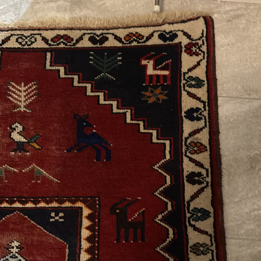 Iranian Area Rug with Geometric and Animal Motifs - image 4 of 11