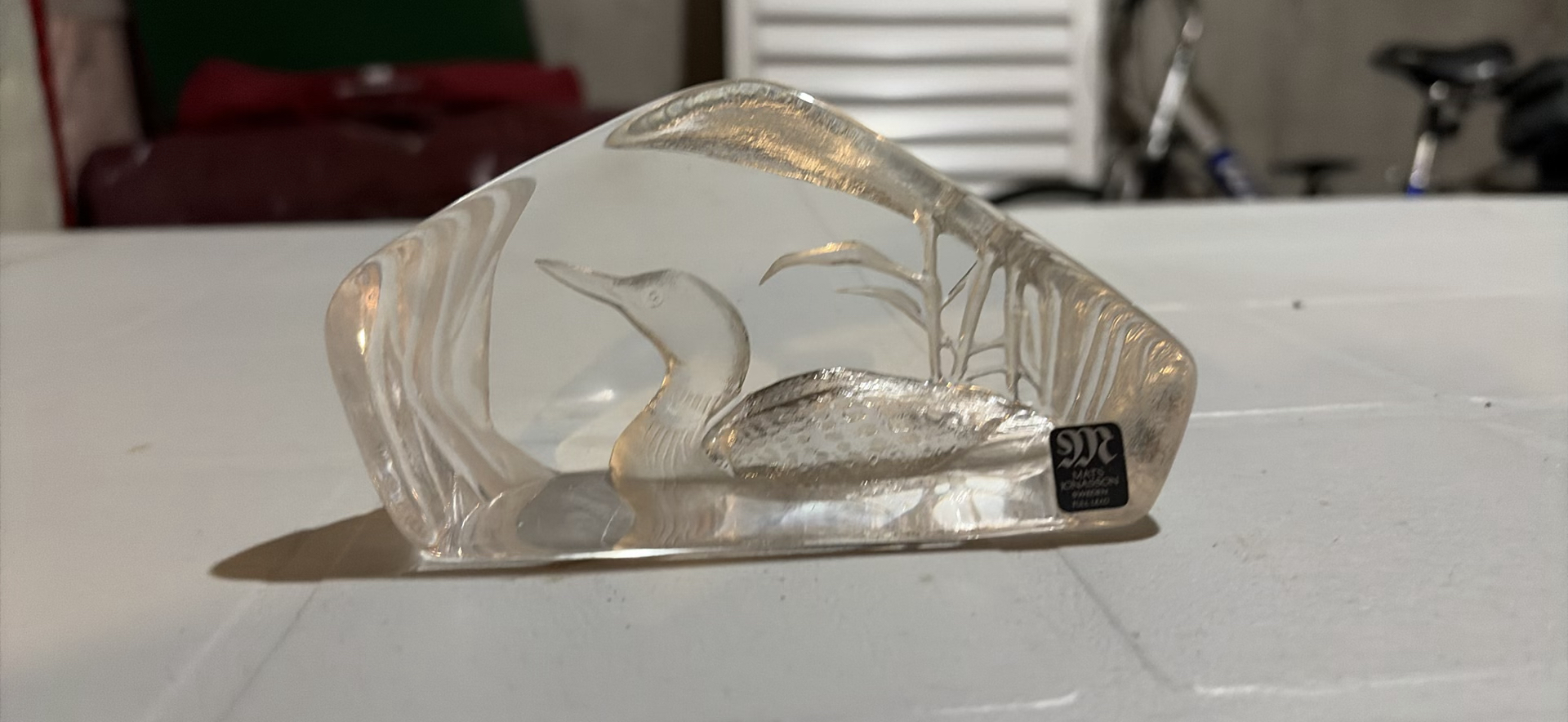 Hand-Carved Loon by RON SADLER & MATS JONASSON Crystal Sculpture - image 11 of 14