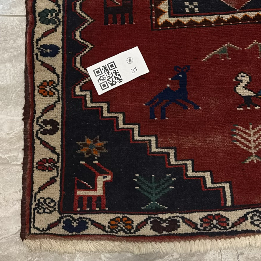 Iranian Area Rug with Geometric and Animal Motifs - image 2 of 11