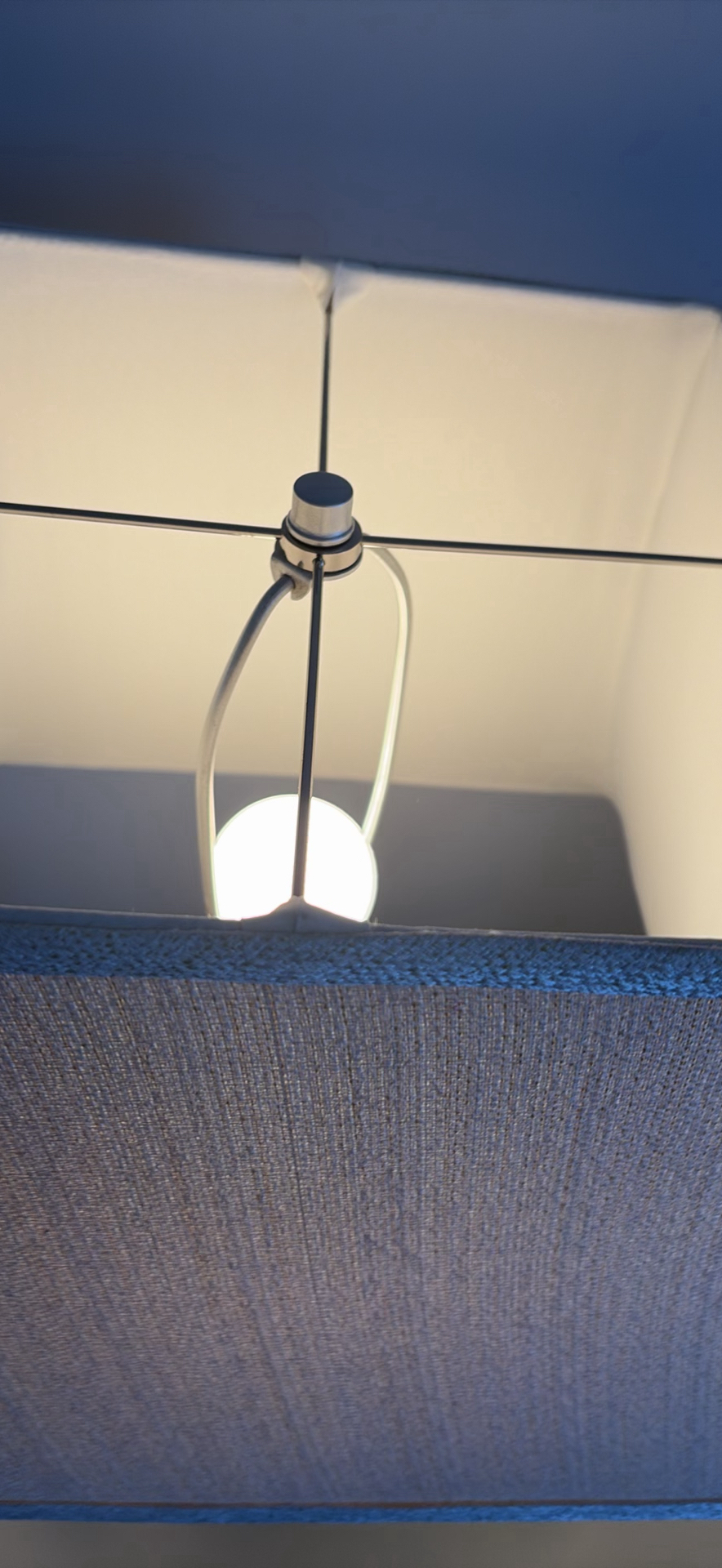 Two Black Table Lamps with White Fabric Shade - image 8 of 10