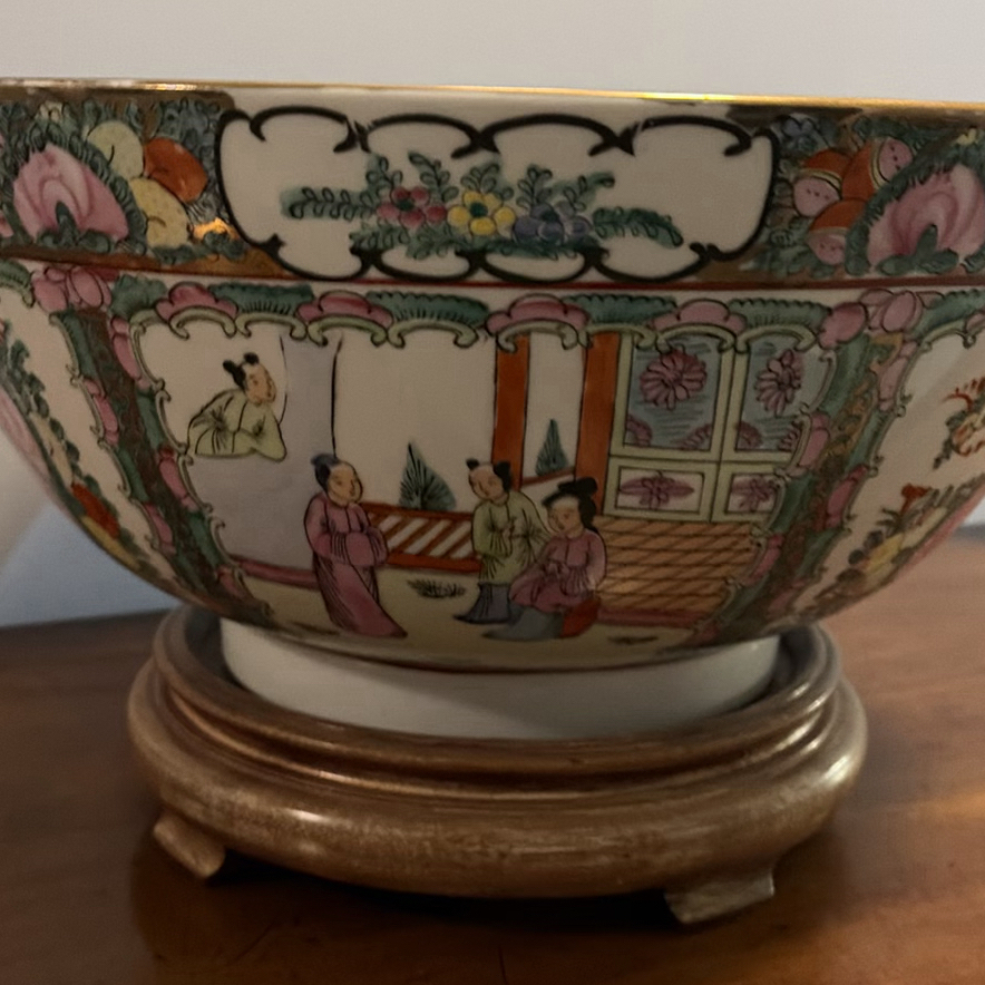 Decorative Chinese Style Porcelain Bowl & Stand - image 3 of 9