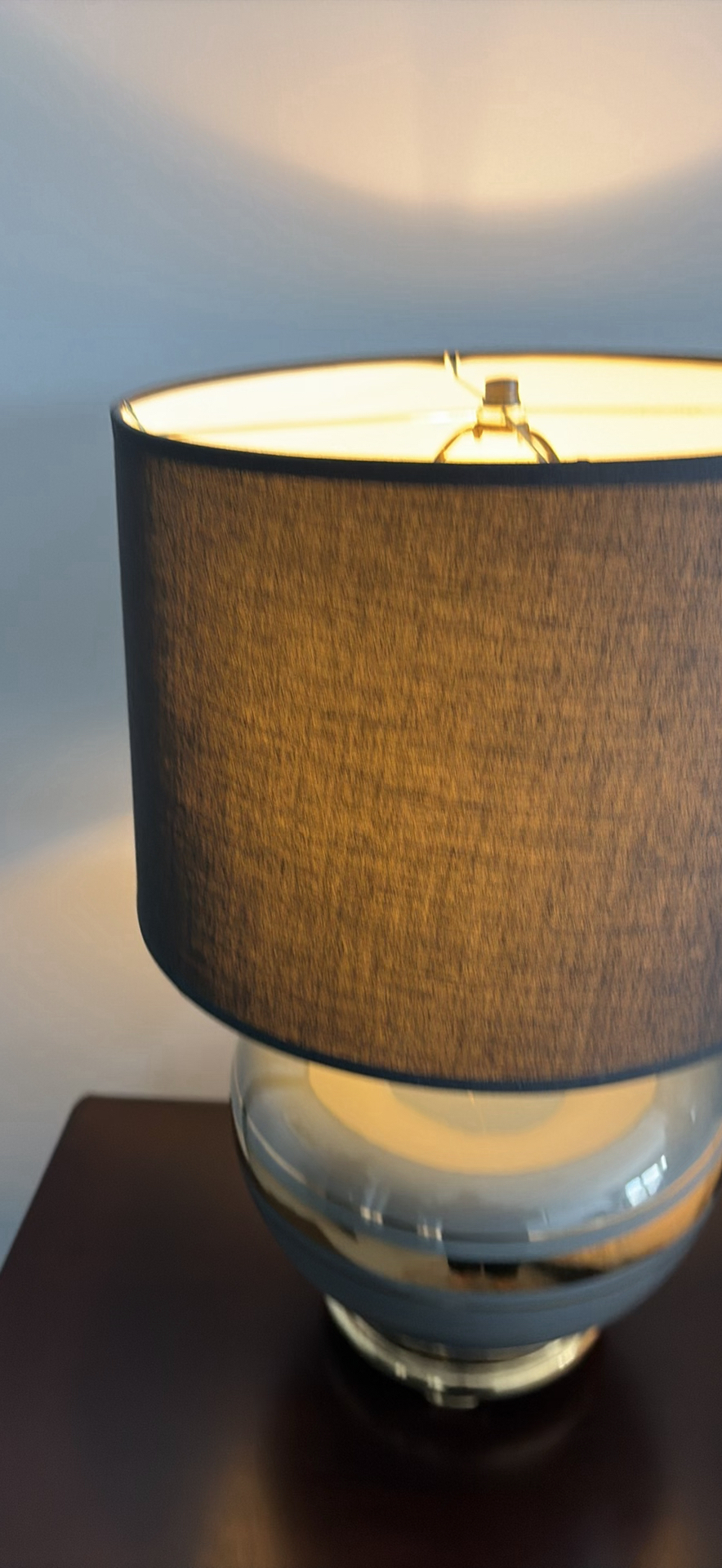 Two Table Lamps with Black Drum Shades - image 3 of 11