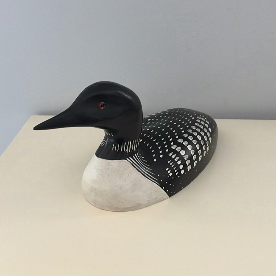 Handcrafted Loon Bird Decoy Sculpture - image 2 of 7
