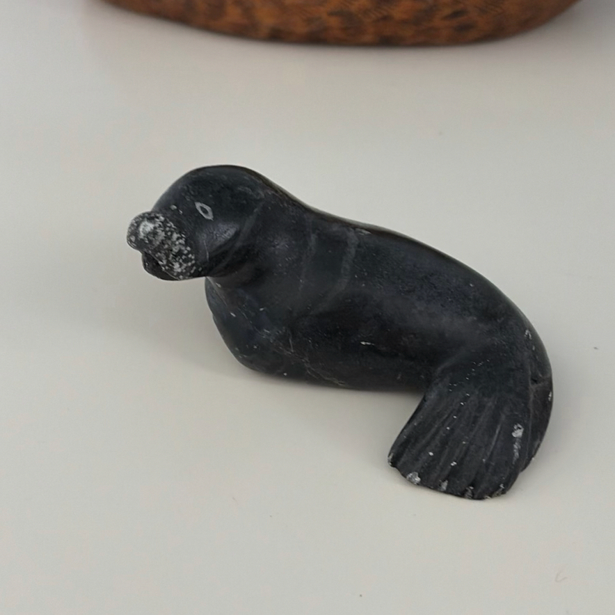 Carved Duck Decoy and Seal Figurine - image 3 of 11