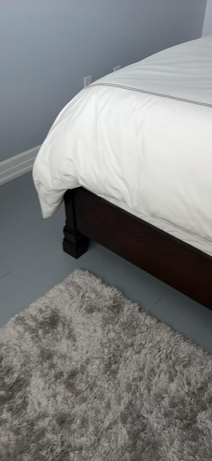 Dark Wood Queen Bed Frame with Mattress/Boxspring - image 11 of 12
