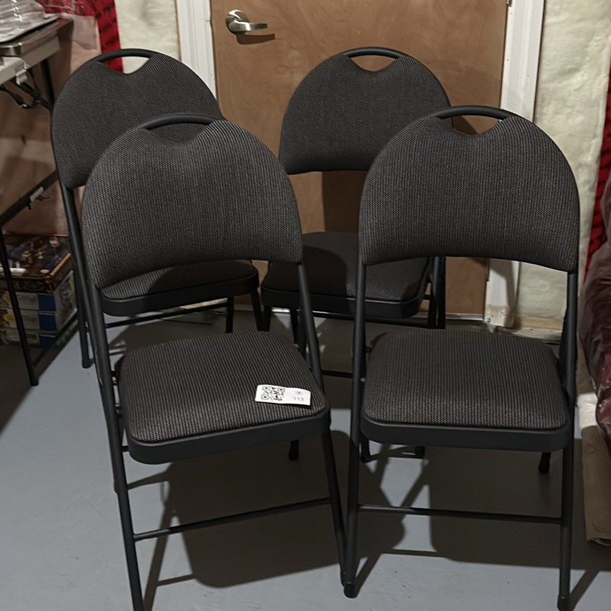 Set of Four Upholstered Folding Chairs - image 1 of 10