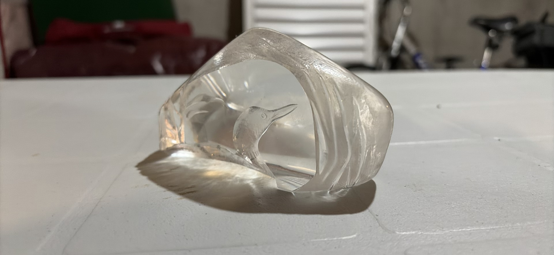 Hand-Carved Loon by RON SADLER & MATS JONASSON Crystal Sculpture - image 12 of 14