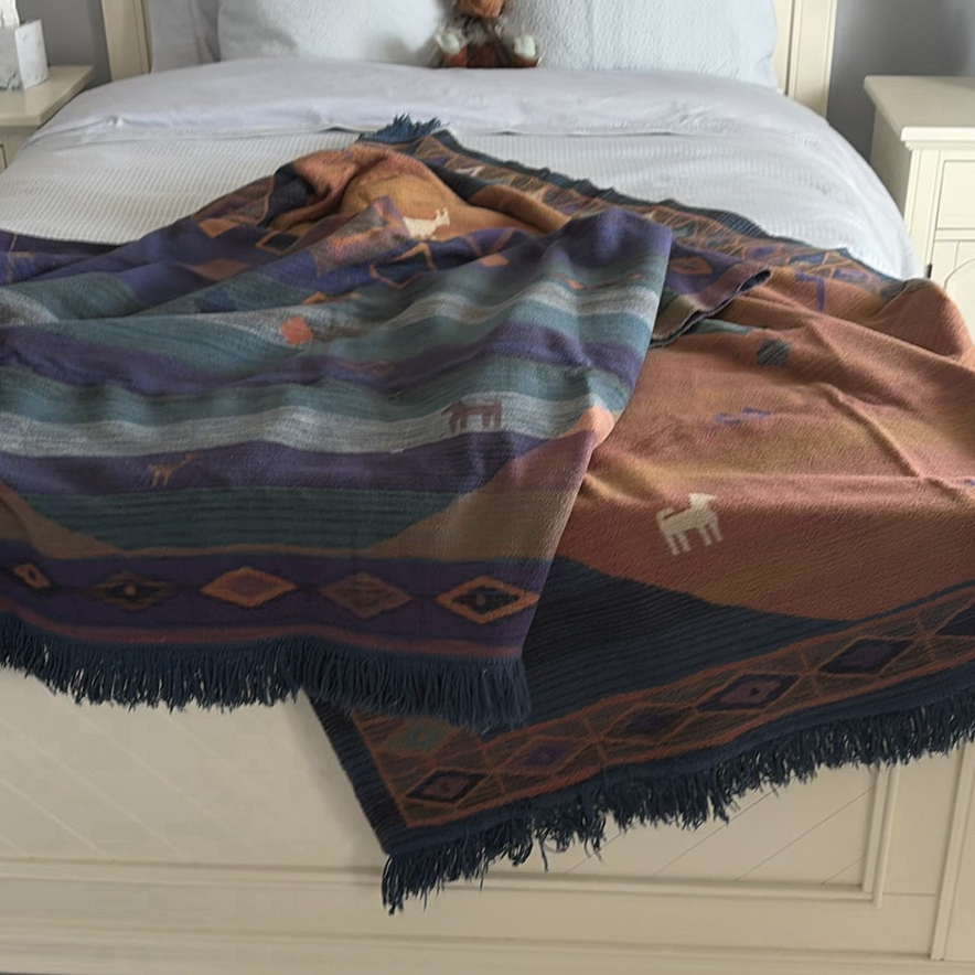 IBENA Fringed Wool and Acrylic Blankets - image 1 of 11