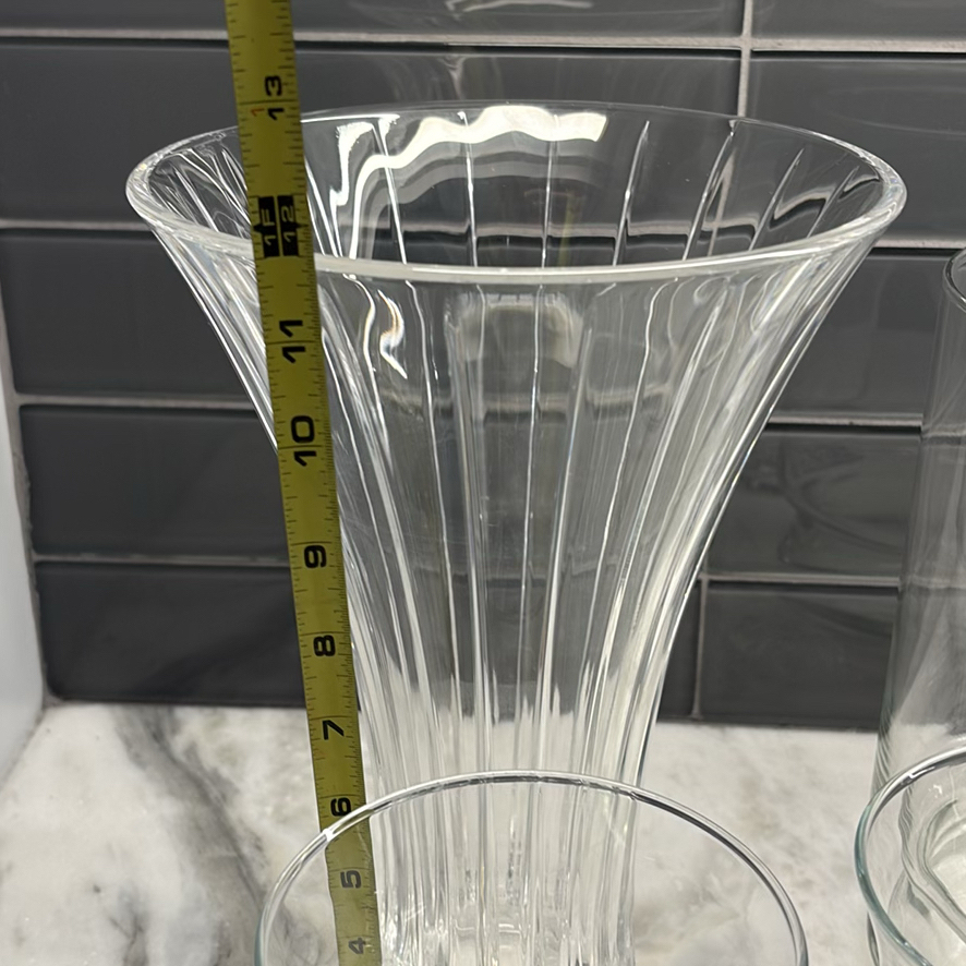 Assorted Clear Glass Vases & More - image 4 of 12