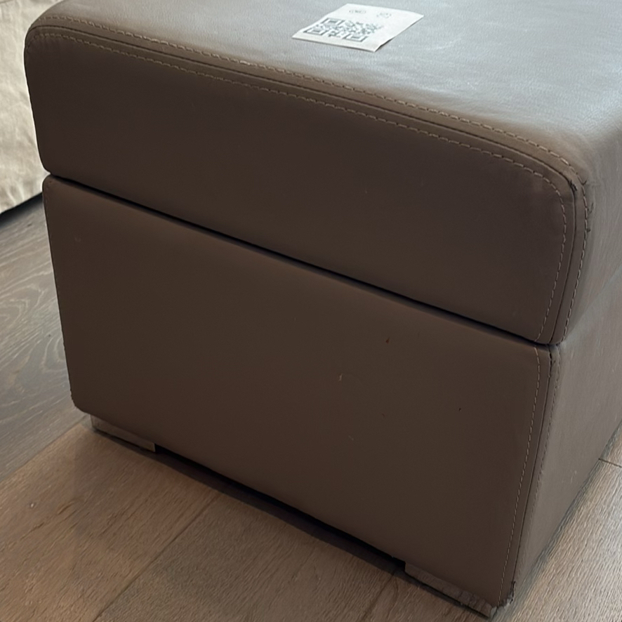 Two Vinyl Storage Ottomans - image 2 of 8