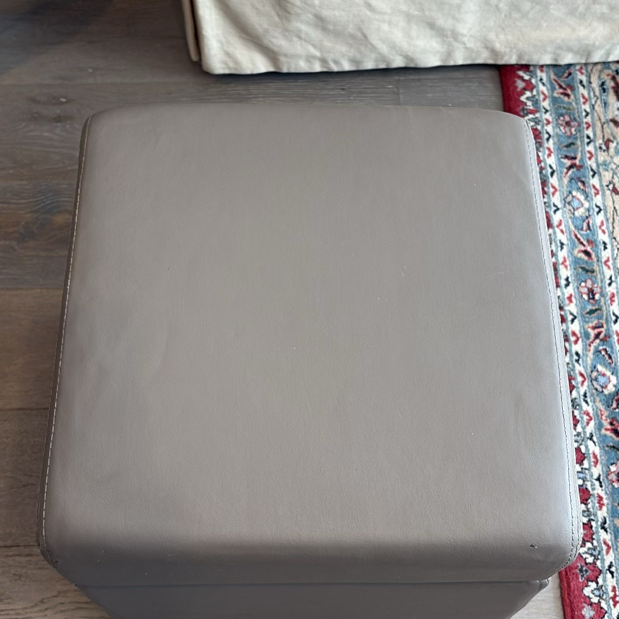 Two Vinyl Storage Ottomans - image 4 of 8