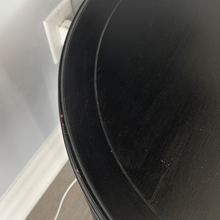 Black Round Accent Table with Drawer - image 5 of 9