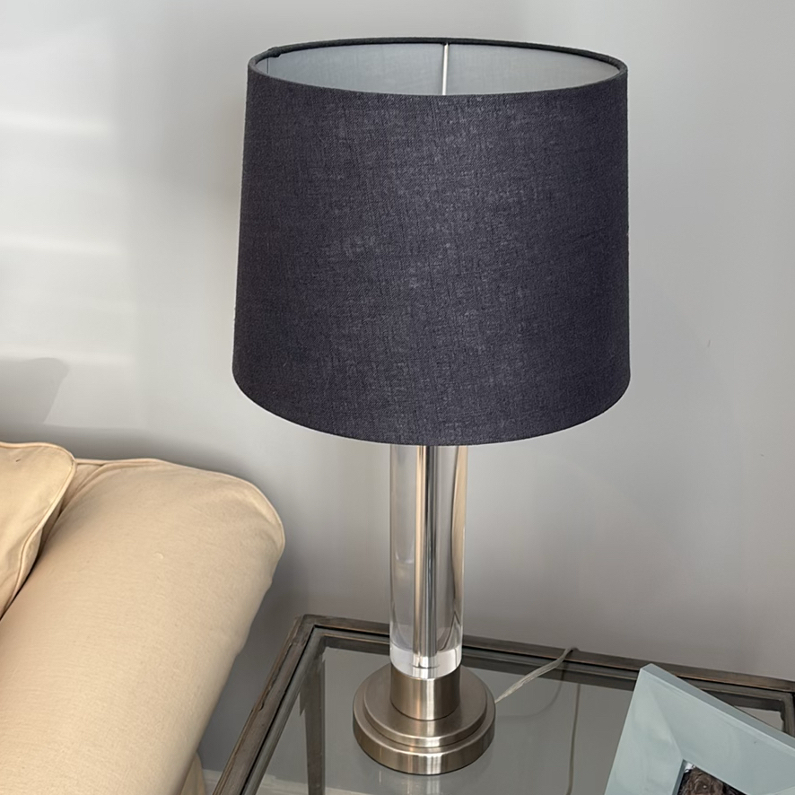 Two Modern Table Lamps with Navy Shade - image 7 of 9