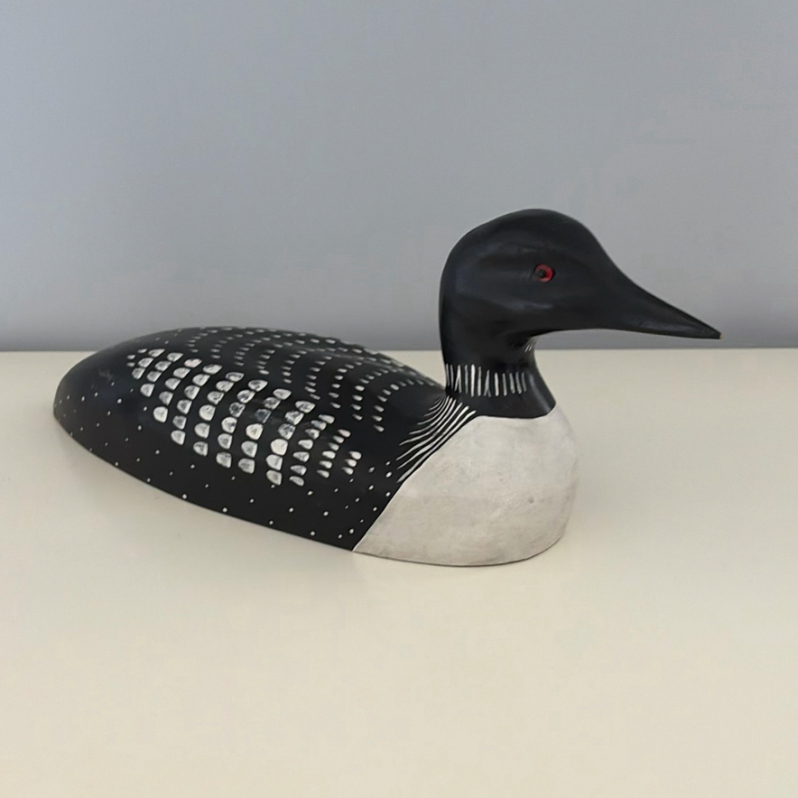 Handcrafted Loon Bird Decoy Sculpture - image 1 of 7