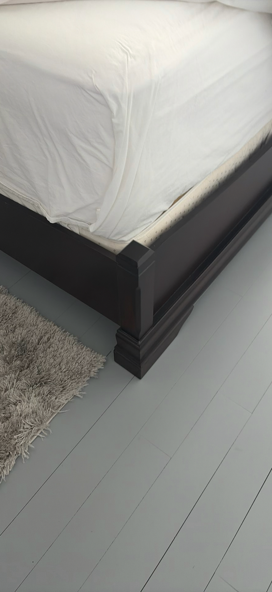 Dark Wood Queen Bed Frame with Mattress/Boxspring - image 7 of 12