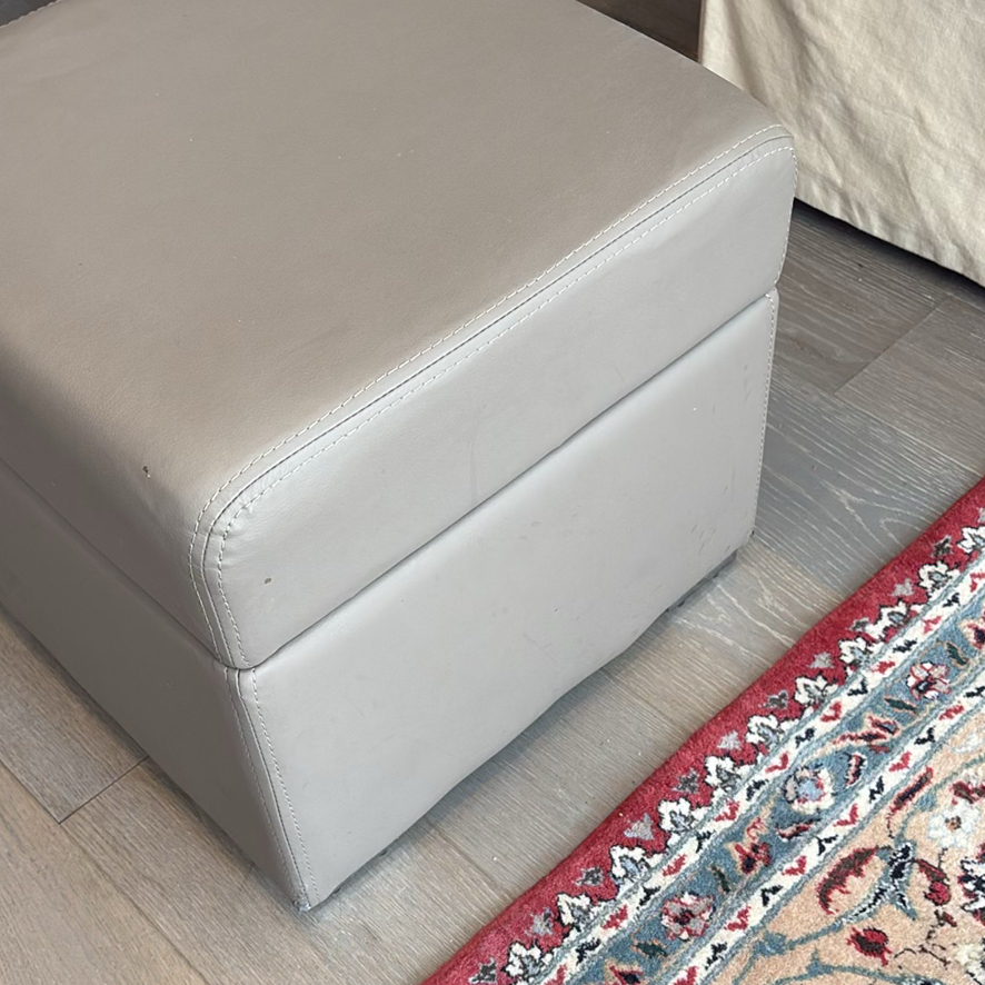 Two Vinyl Storage Ottomans - image 5 of 8