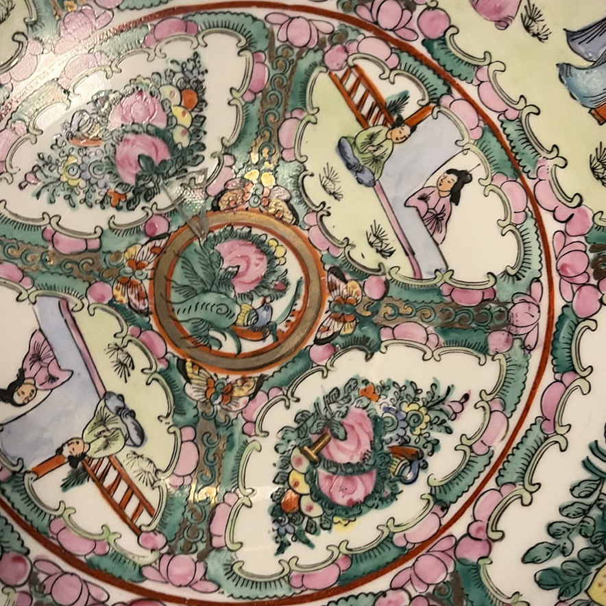 Decorative Chinese Style Porcelain Bowl & Stand - image 5 of 9
