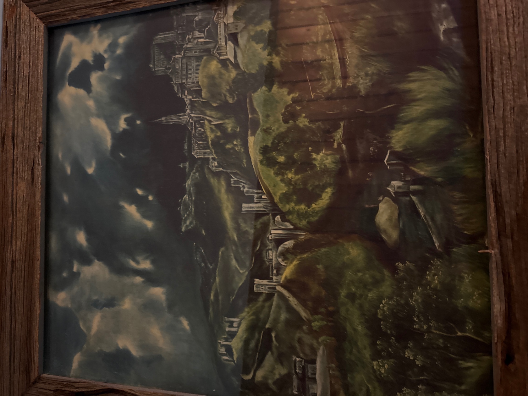 Framed landscape painting - image 2 of 2