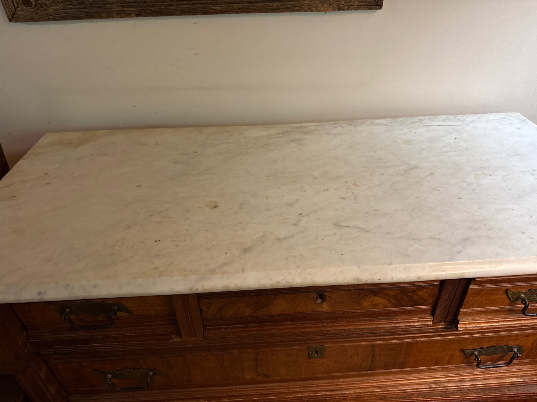 Antique marble-topped wooden dresser - image 4 of 4