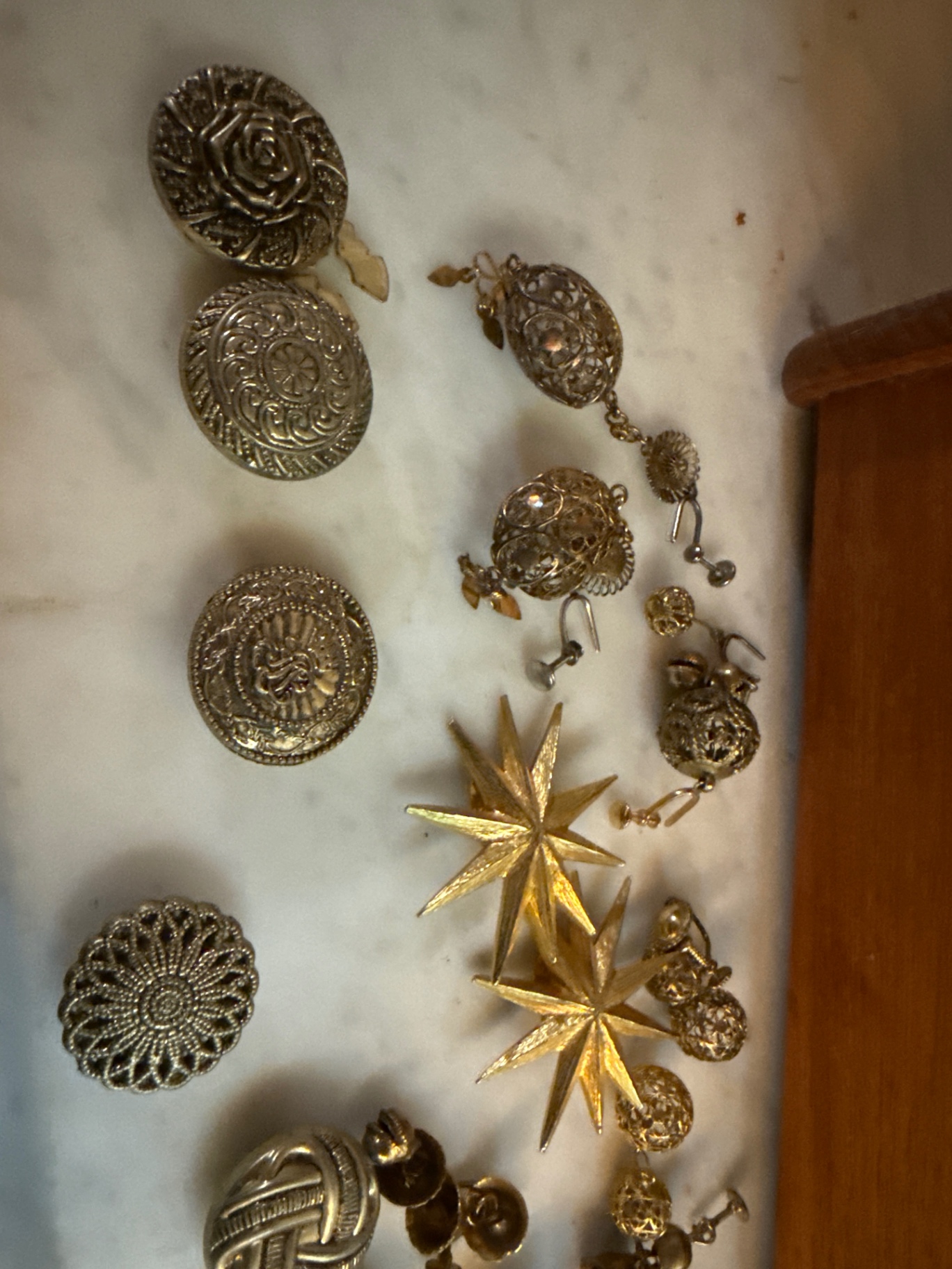 Vintage jewelry assortment in wooden box - image 3 of 7