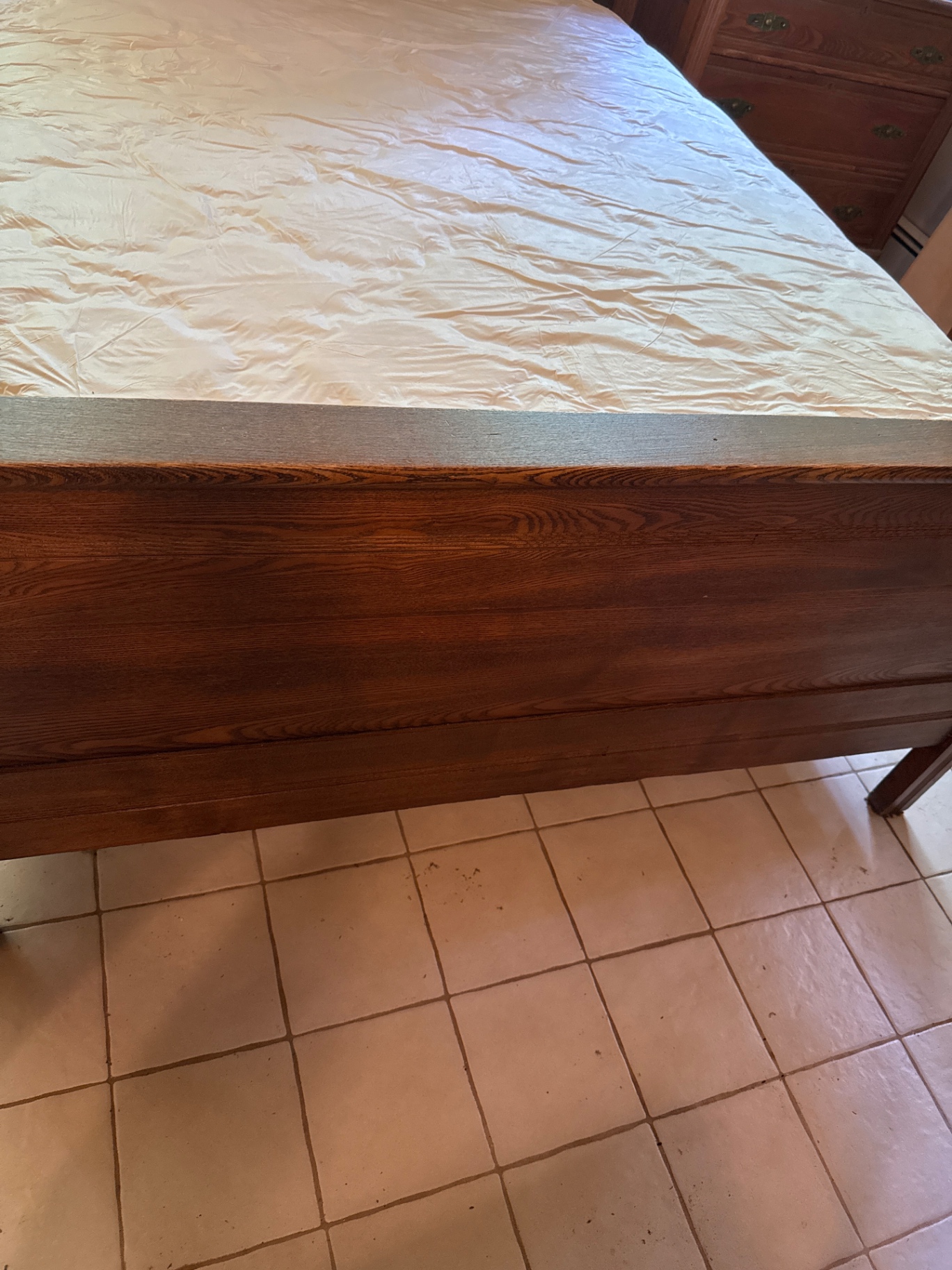 Carved full size wooden bed frame  - image 2 of 3
